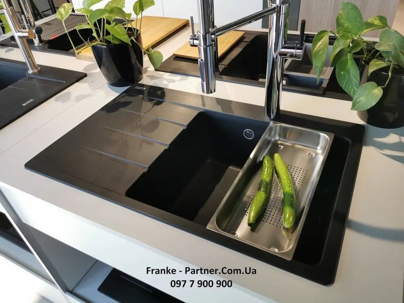 Кухонна мийка Franke Centro CNG 611-78 TL (114.0630.465) гранітна - врізна - крило ліворуч - колір Білий 114.0630.465 фото