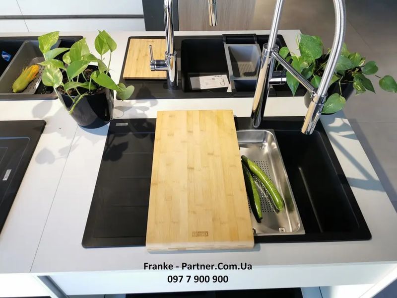 Кухонна мийка Franke Centro CNG 611-78 TL (114.0630.465) гранітна - врізна - крило ліворуч - колір Білий 114.0630.465 фото