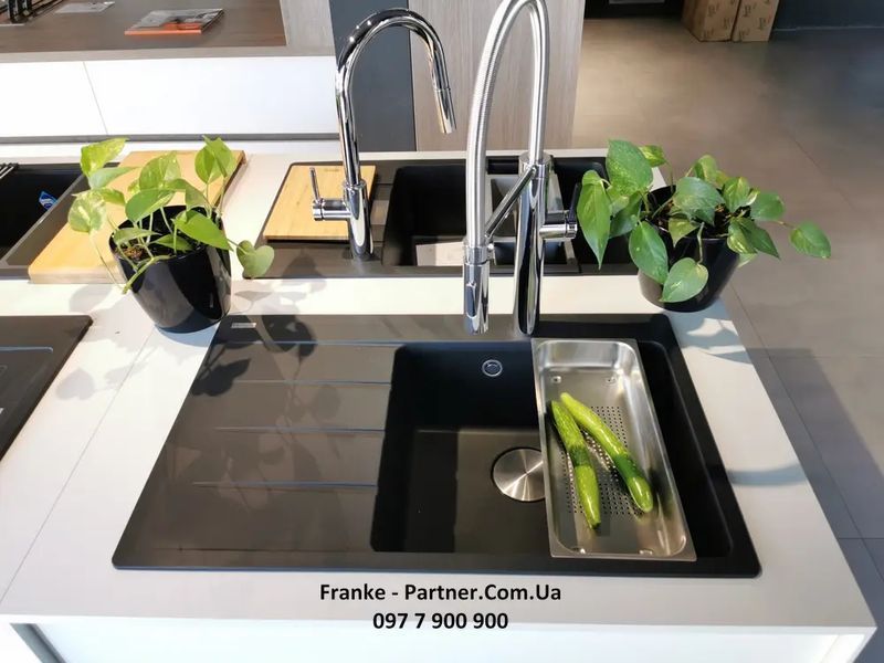 Кухонна мийка Franke Centro CNG 611-78 TL (114.0630.465) гранітна - врізна - крило ліворуч - колір Білий 114.0630.465 фото