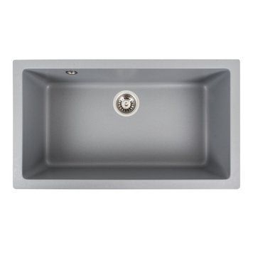 Гранітна мийка для кухні Platinum 7945 Paruana матова (сірий металік) 000039152 фото