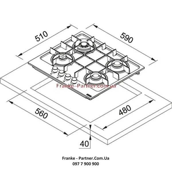 Газова варильна поверхня Franke Maris FHMA 604 3G DC OY C (106.0554.318) Мигдаль 106.0554.318 фото