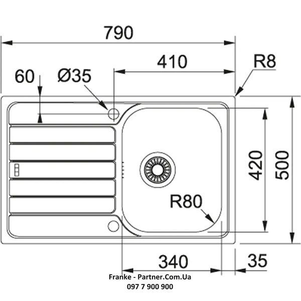 Кухонна мийка Franke Spark SKL 611-79 (101.0598.809) нержавіюча сталь - врізна - оборотна - декорована 101.0598.809 фото
