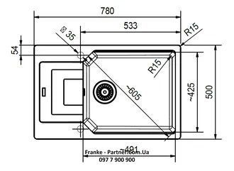 Кухонна мийка Franke Urban UBG 611-78 XL (114.0701.802) гранітна - врізна - оборотна - колір Сірий камінь - (пластиковий коландер у комлекті) 114.0701.802 фото