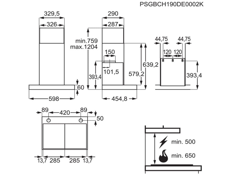 Кухонна витяжка AEG - DBE 5661 HG Hob2Hood 210_41829 фото