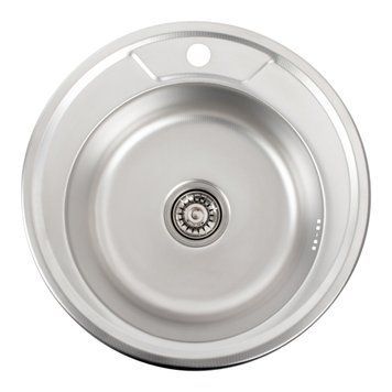 Кухонна мийка з нержавіючої сталі Platinum ДЕКОР 490 (0,6/170 мм) 000007854 фото
