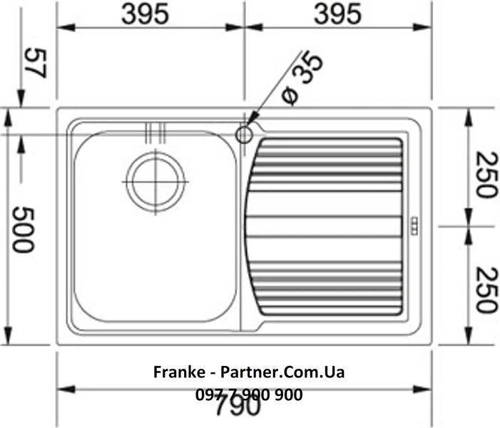 Кухонна мийка Franke Logica Line LLX 611-79 (101.0381.808) нержавіюча сталь - врізна - полірована чаша зліва 101.0381.808 фото