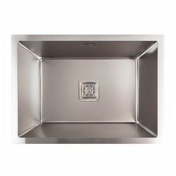 Кухонна мийка Platinum 58*43 нержавійка монтаж під столешню HSB (квадратний сифон 3,0/1,0) 000037024 фото