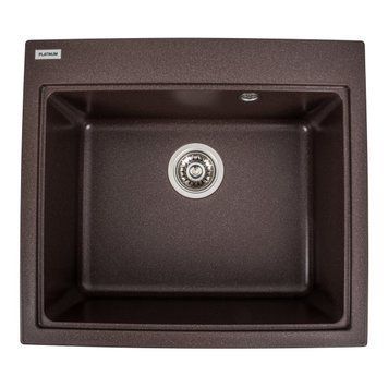 Гранітна мийка для кухні Platinum 5852 VESTA матова Мокко 000025122 фото