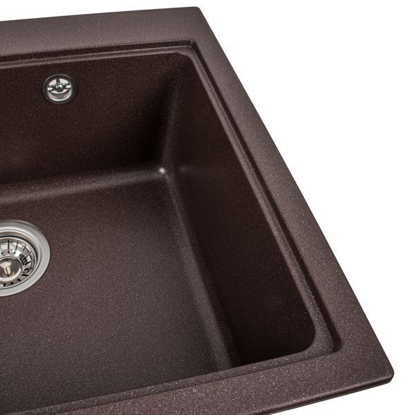 Гранітна мийка для кухні Platinum 5852 VESTA матова Мокко 000025122 фото