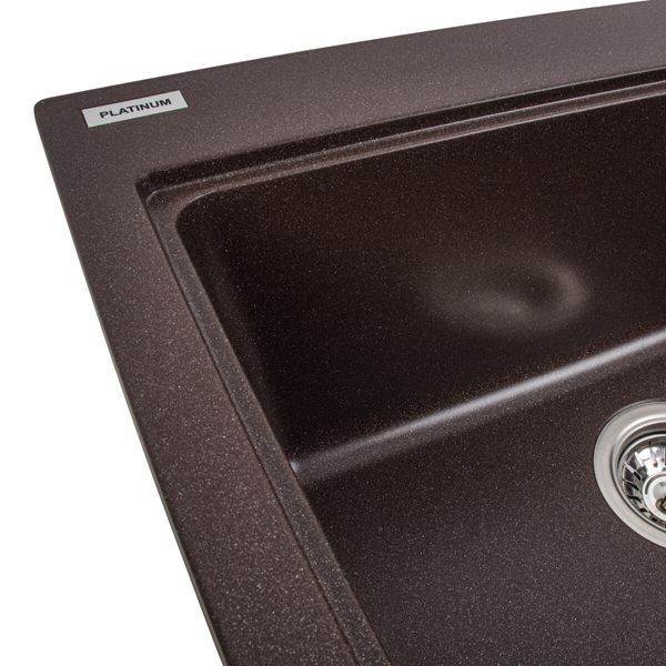 Гранітна мийка для кухні Platinum 5852 VESTA матова Мокко 000025122 фото