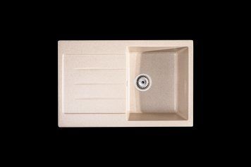 Прямокутна гранітна кухонна мийка з крилом для сушки Sink Quality (Польща) REALGAR 1KDO BEIGE (колір бежевий) 2092434180 фото