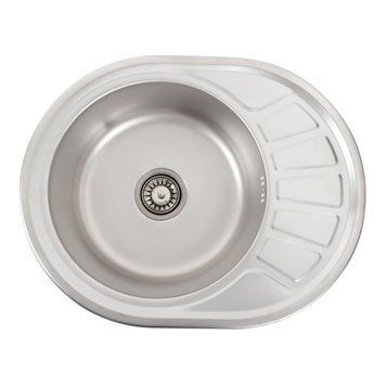 Кухонна мийка з нержавіючої сталі Platinum ДЕКОР 5745 (0,8/180 мм) 000000334 фото
