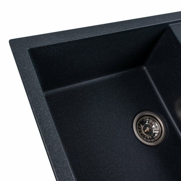 Гранітна мийка для кухні Platinum 7950 Selena матова Антрацит 000034918 фото